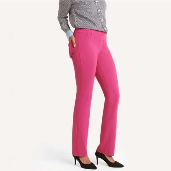Betabrand Two-Pocket Straight-Leg Dress Pant Yoga Pants Pink M Petite - Picture 1 of 6